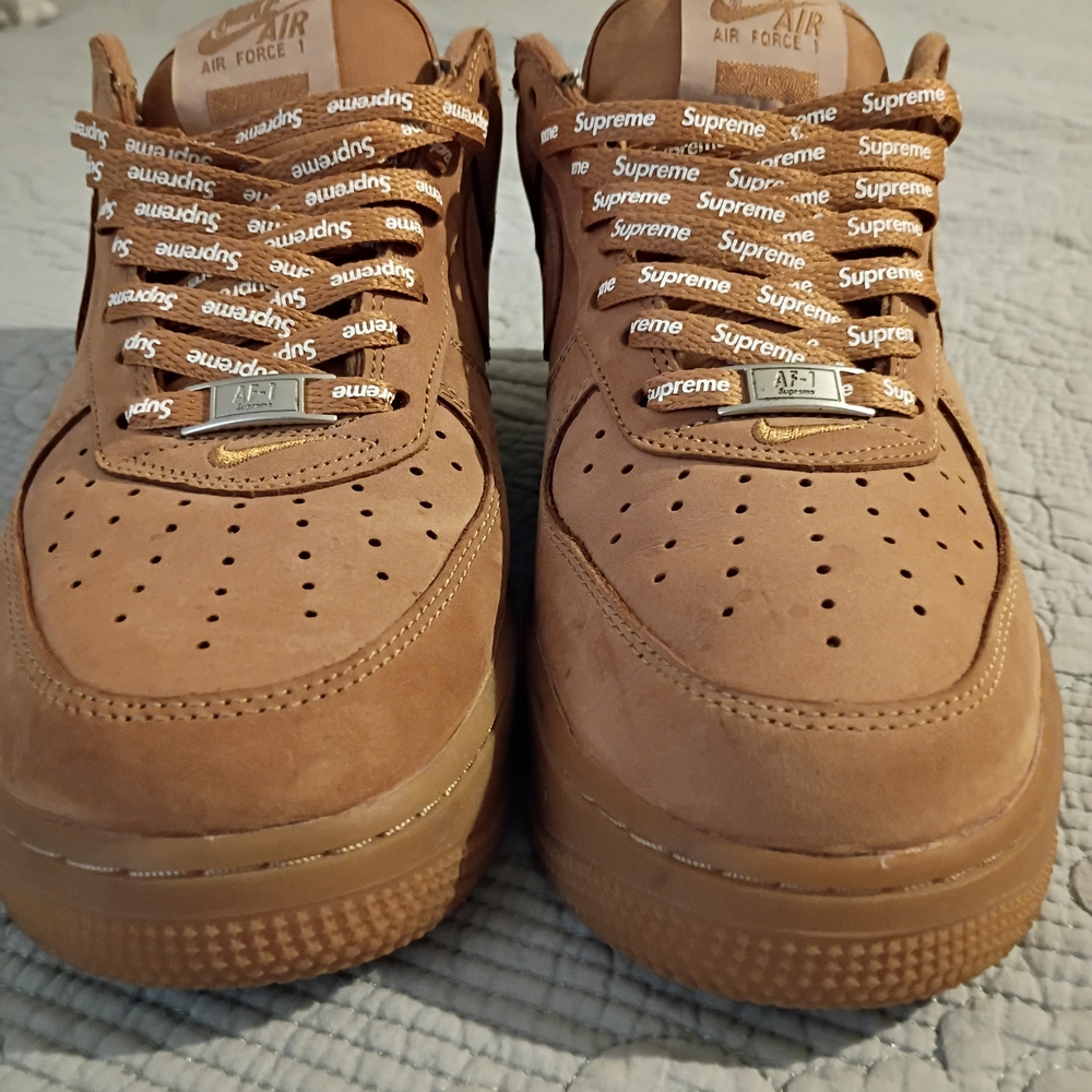 Supreme x Nike Air Force 1 Low Brown Sneakers